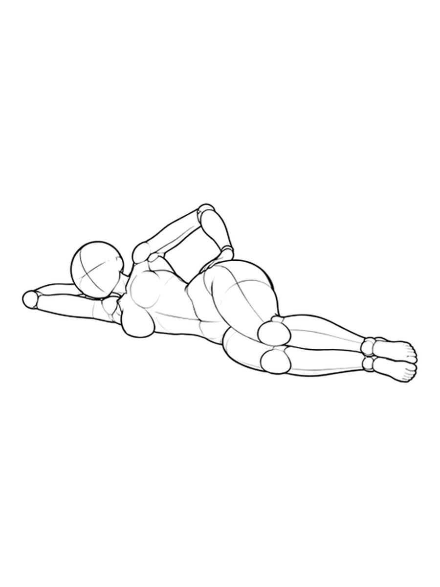 옆으로 눕기·허리 곡선 — 측면