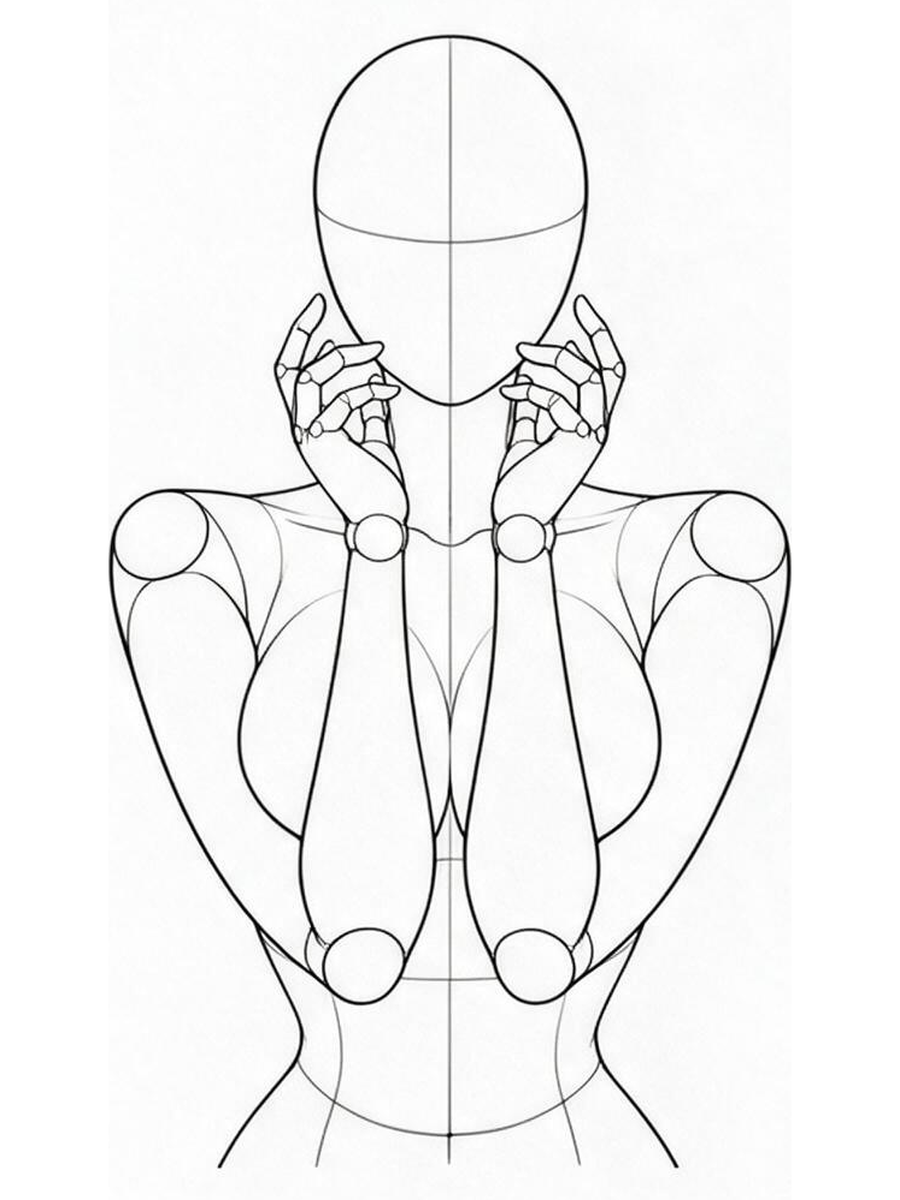 팔뚝을 세워 양옆에서 모으기 — 정면
