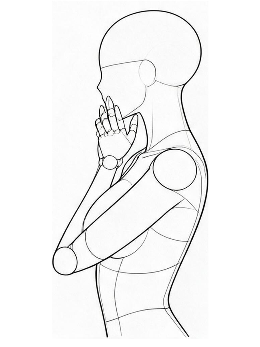 팔뚝을 세워 양옆에서 모으기 — 측면