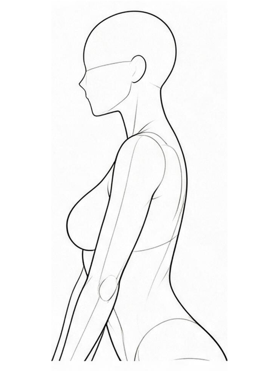 무릎 서기로 양손 앞에 짚고 모으기 — 측면