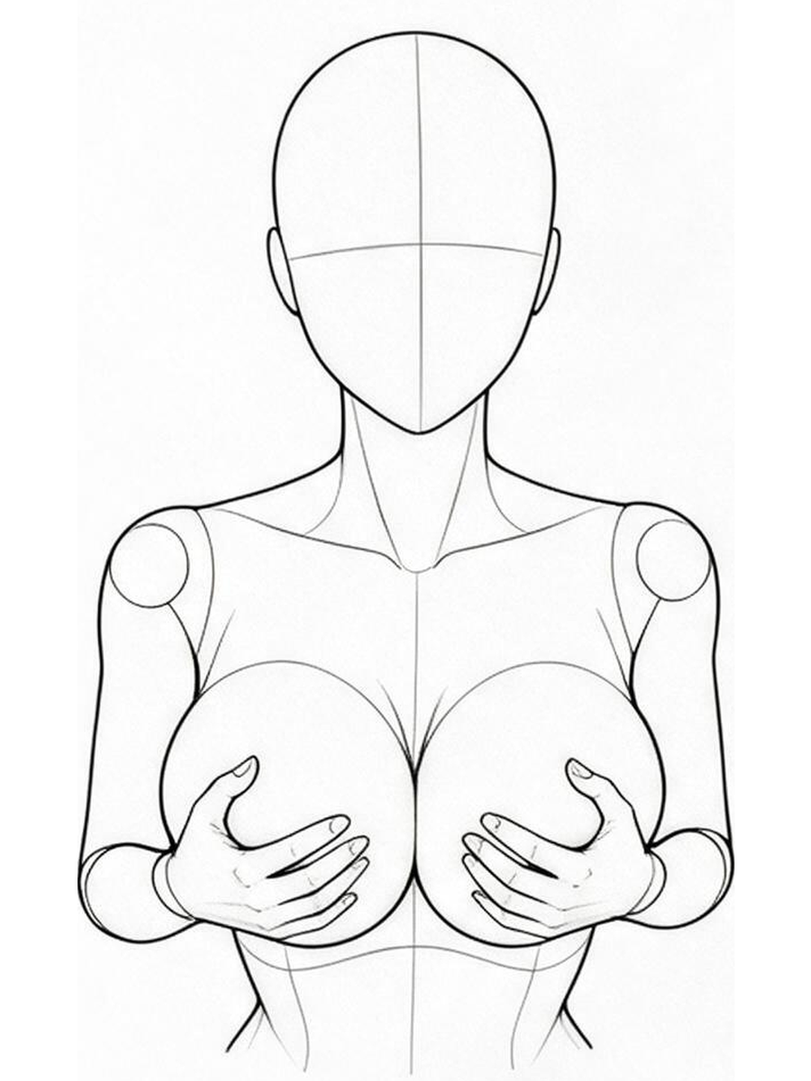 양손으로 모아 내밀기 — 정면
